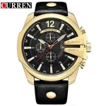 Relógio Curren Masculino 8176 Dourado Preto Couro