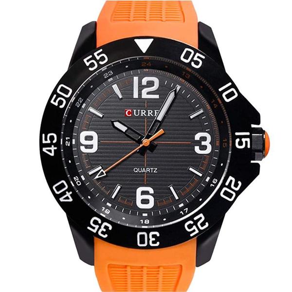 Relógio Curren Masculino Laranja A2275