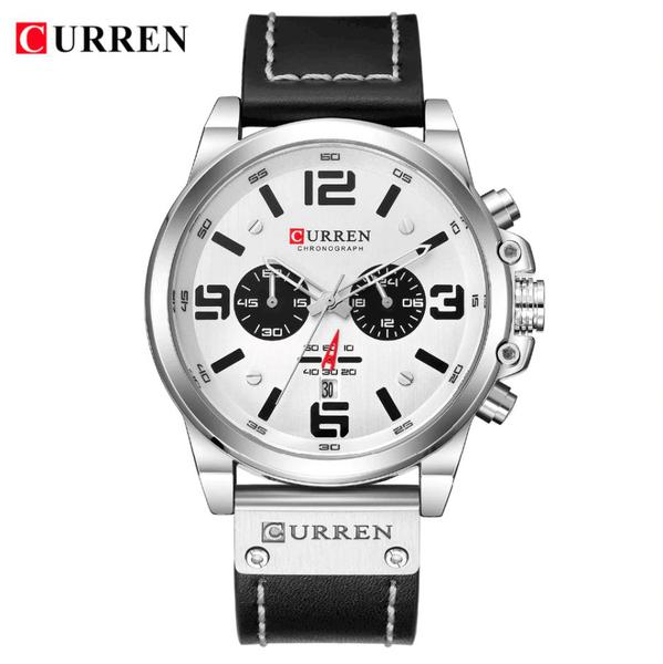 Relógio Curren Masculino Pulseira de Couro Resistente à Água