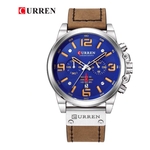 Relógio Curren Masculino Pulseira de Couro Resistente à Água