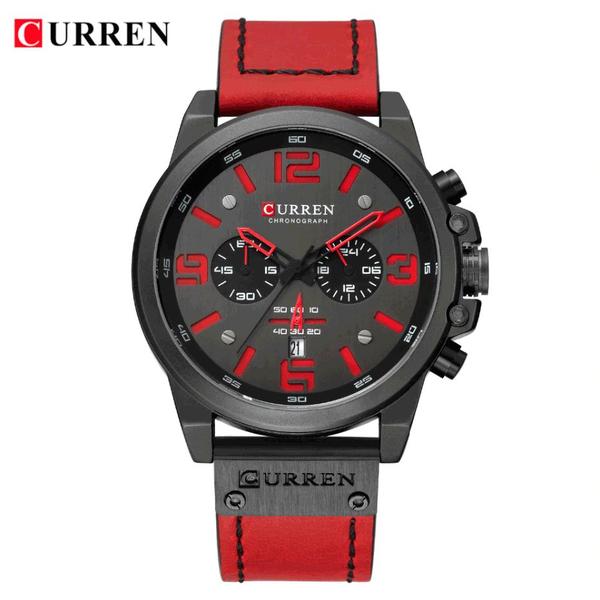 Relógio Curren Masculino Pulseira de Couro Resistente à Água