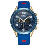 Relógio Curren Original 8167 Luxo Azul Masculino Esportivo