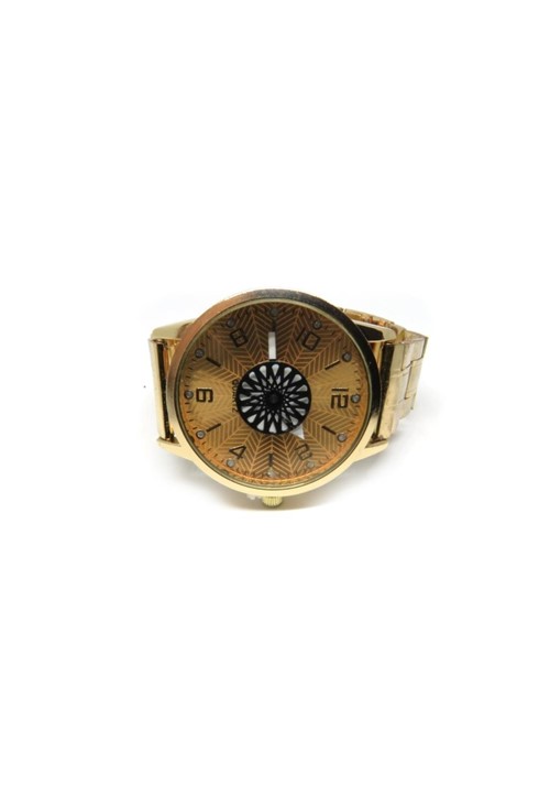 Relógio Dark Face Retro Dourado Pulseira