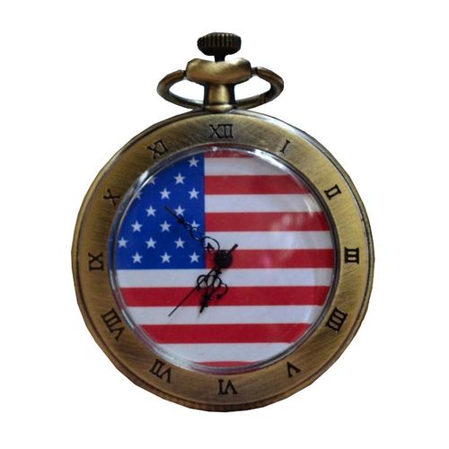 Relógio de Bolso Bandeira Americana Estados Unidos