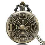 Relógio de Bolso Bronze Fire Fighter Bombeiros