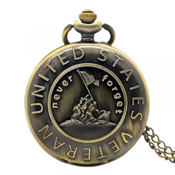 Relógio de Bolso United States Veteran - Never Forget - Renascença