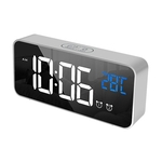 Relógio de cabeceira Despertador LED Espelho Digital Despertador com música de fundo Snooze