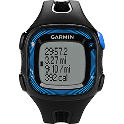 Relógio de Corrida com GPS Forerunner 15 Grande Preto e Azul