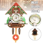 Relógio de cuco alarme de parede durável decoração de casa pendurado na parede ponteiro de sino de madeira + número relógio de parede sem bateria