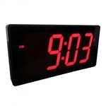 Relógio de LED de Parede 30cm x 15cm com Hora, Data e Temperatura