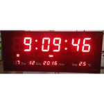 Relógio de led digital 3615 vermelho parede mesa calendário temperatura alarme bivolt