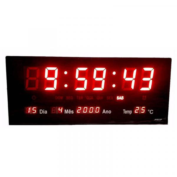 Relógio de Led Digital com Calendário Hora e Temperatura - Box 7