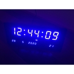 Relogio de led parede mesa 3615 azul calendario temperatura alarme bivolt