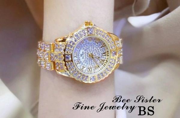 Relógio De Luxo Feminino Strass Bs Bee Sister Mod. 08040