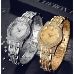 Relógio De Luxo Fino Feminino Strass Baosaili Bsl1030 Banhado em Ouro ou Prata