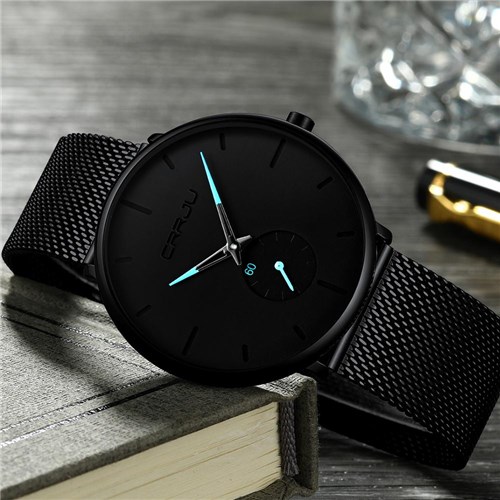Relógio de Luxo Quartzo / Black Blue
