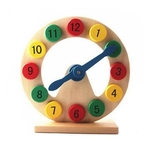 Relógio de madeira colorida para crianças aprendem a Preschool Time didáctico Montessori material Redbey