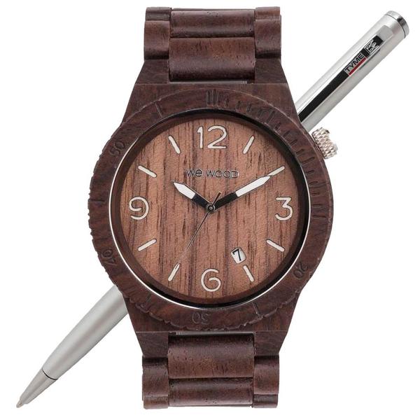 Relógio de Madeira Wewood Masculino Alpha Chocolate WWA03