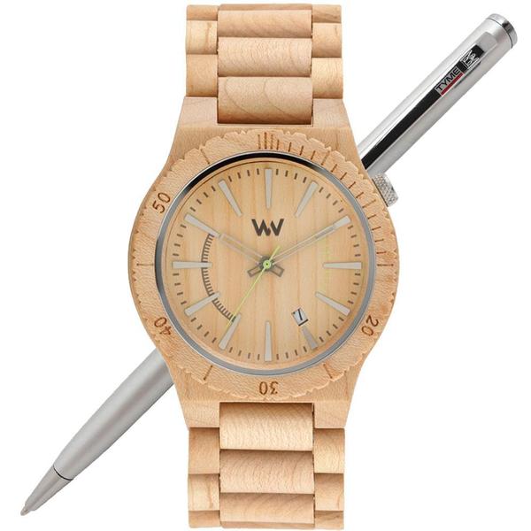 Relógio de Madeira Wewood Masculino Assunt Beige WWAS01