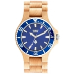 Relógio de Madeira Wewood Masculino Date Mb Beige Blue WWD14