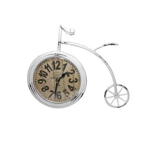Relógio de Mesa Bicicleta Branca de Metal Vintage Zona Livre