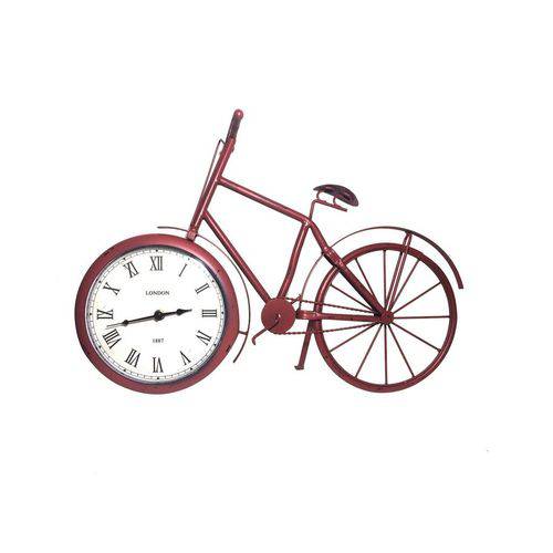 Relógio de Mesa Bicicleta de Metal Vermelha Vintage Zona Livre