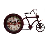Relógio De Mesa Bicicleta Vermelha Em Metal Vintage
