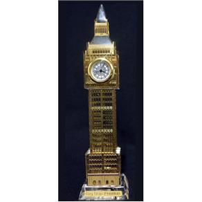 Relogio de Mesa Big Ben Londres de Vidro com Led Decorativo DOURADO