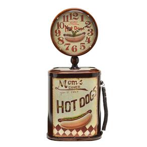 Relógio de Mesa Bistrô Mom`s Diner Hot Dog 45 Cm