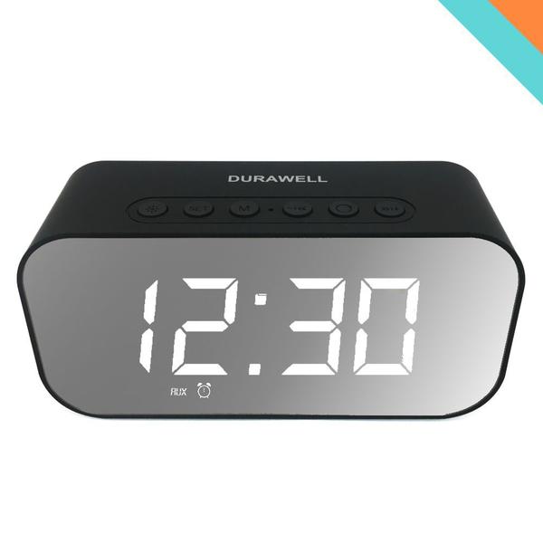 Relógio de Mesa Bluetooth Caixa de Som Despertador Temperatura Radio Auxiliar - Durawell