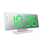 Relógio De Mesa Branco Display Led Verde Hora Data Alarme