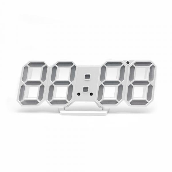 Relógio de Mesa C/ Despertador Led Branco - Zgp