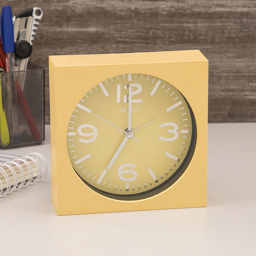 Relógio de Mesa com Alarme 14Cm Amarelo - Sottile