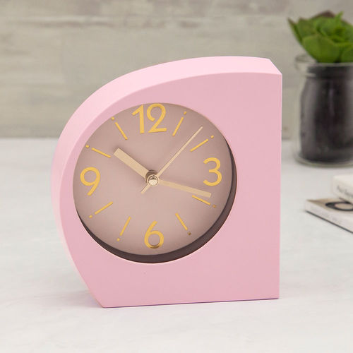 Relógio de Mesa com Alarme Meia Lua 13Cm Rosa - Sottile