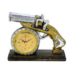 Relógio De Mesa Com Arma Antiga 18cm Kentucky Espressione