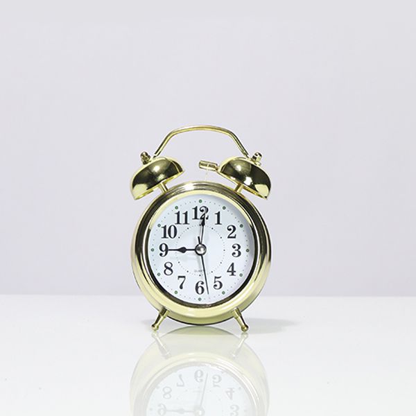Relógio de Mesa com Despertador Pequeno Dourado - Arrivo Mobile