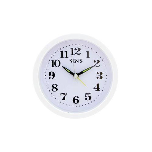 Relógio de Mesa com Despertador Redondo Casita 12X12cm Branco