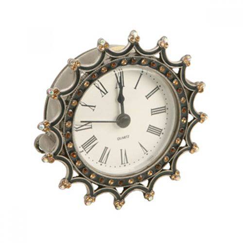 Relógio de Mesa Decorativo de Metal com Strass III