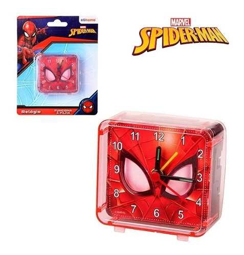 Relogio de Mesa Despertador de Acrilico Homem Aranha Spider Man Quadrado na Cartela - Etihome