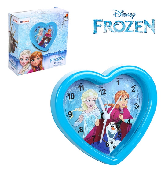 Relógio Despertador de Mesa Frozen Elsa Coração Decorativo - Etihome