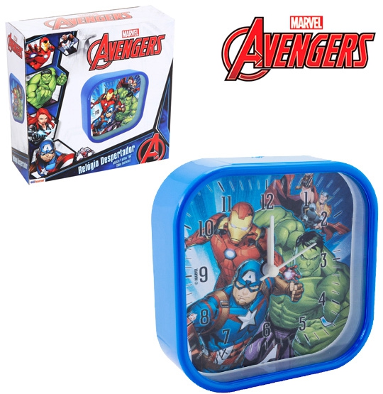 Relogio de Mesa Despertador de Plastico Vingadores Avengers - Etihome