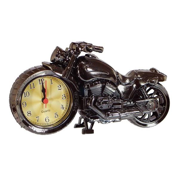 Relógio de Mesa Despertador Decorativo em Forma de Moto - Marrom - Arthouse