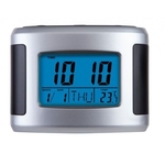 Relógio De Mesa Despertador Digital C/ Termômetro Calendário Ref 2979 - ( 1 Ano De Garantia