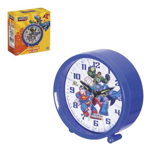 Relógio de Mesa Despertador Infantil - Dc Super Friends Azul - Artbrink