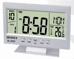 Relógio de Mesa Digital com Despertador Temperatura Calendário e Luz de Fundo 8082 Prata - Jiaxi Oksn