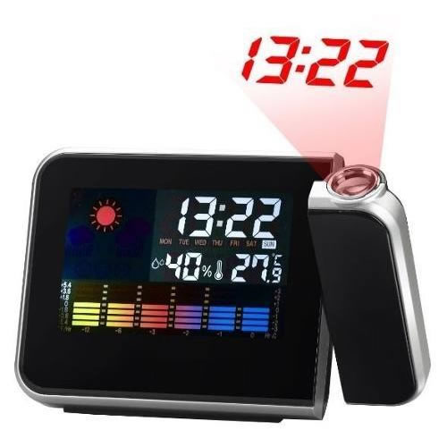 Relógio de Mesa Digital com Projetor de Horas Despertador Temperatura e Umidade do Ar 8190 - Jiaxi Oksn