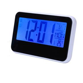 Relógio de Mesa Digital Despertador Iluminado e Sensor Preto
