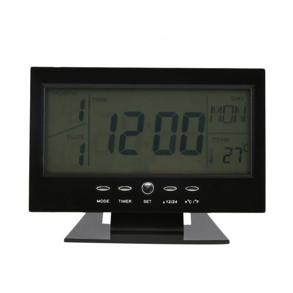Relógio de Mesa Digital Despertador Temperatura Led Azul - Ds