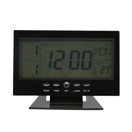 Relógio de Mesa Digital Despertador Temperatura Led Azul