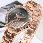 Relógio de mesa dom High-end Moda Aço Belt Diamante Feminino Assista Swan strass Mulheres Quartz cara